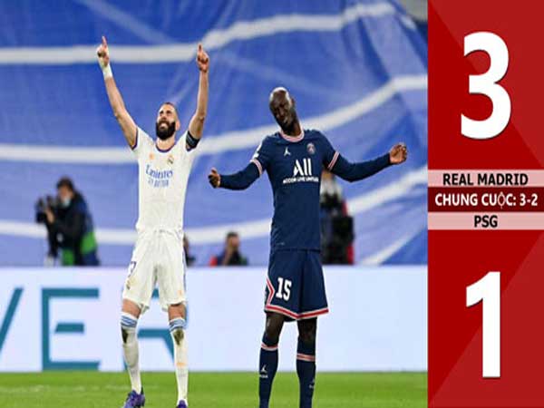 1. Real Madrid 3-1 PSG (3-2 chung cuộc), 2022 - xem bóng đá