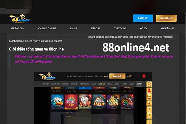 Link truy cập cổng game 88online mới nhất